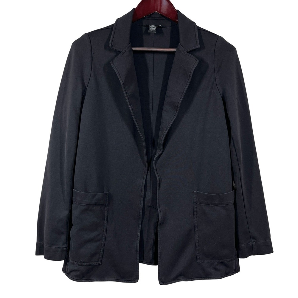 Athleta Eastbound Blazer Womens‎ 10 Black Soft Stretch Travel Office Casual